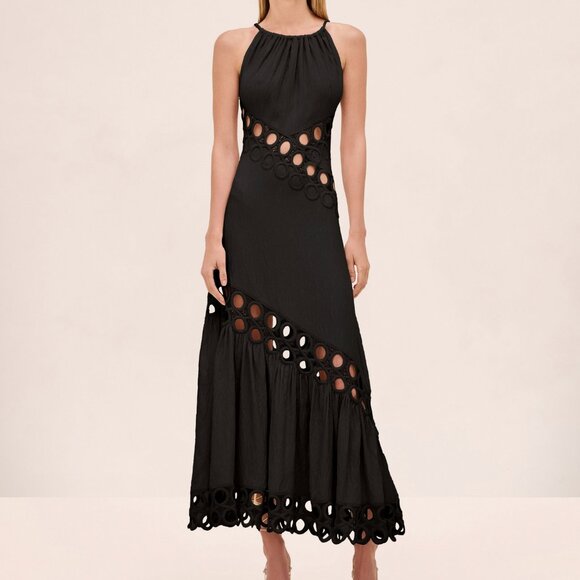 Alexis Chelsea Maxi Dress Gown Black Noir Small Party Vacation Cocktail - Picture 3 of 12